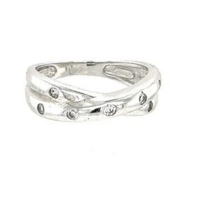 Sterling silver CZ band ring